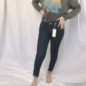 Dark wash skinny jeans